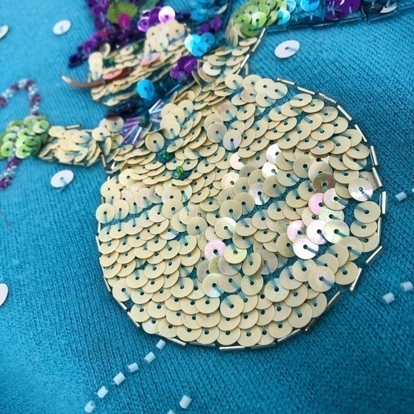 Field Gear Women's S Petite Blue Snowman Sequin Long Sleeve Round Neck Sweater - Picture 4 of 12